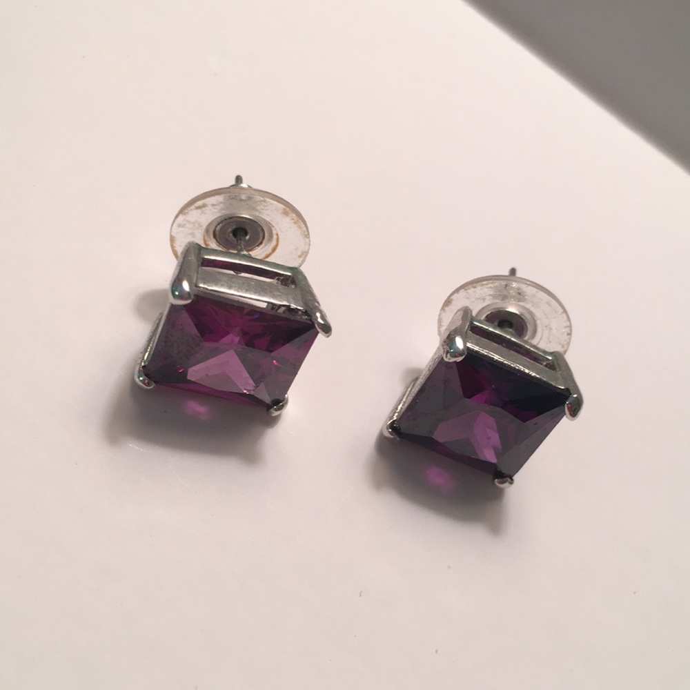 Faux amethyst earrings